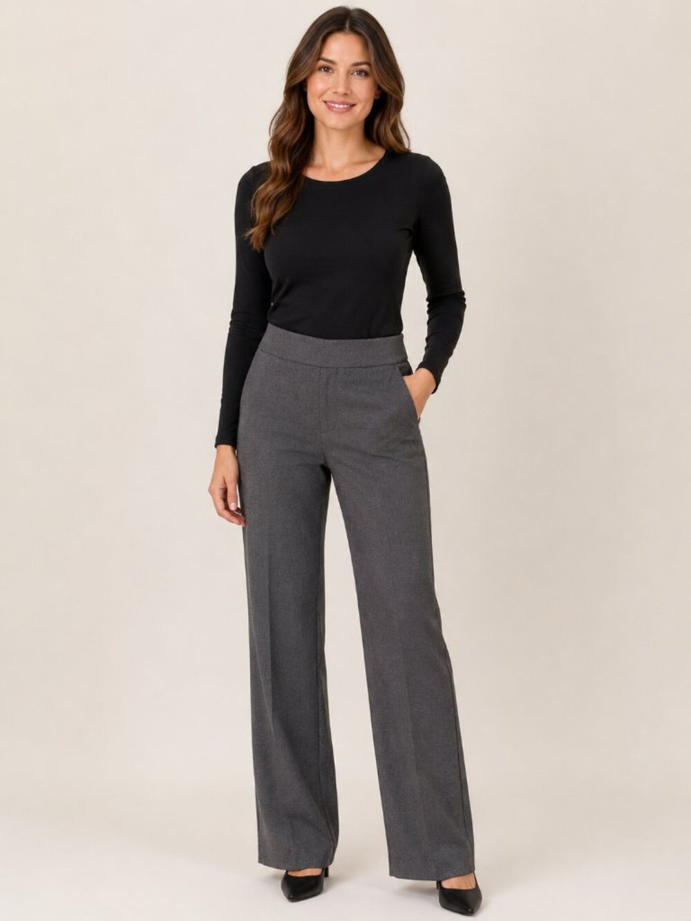 Jones & Co New York Women’s Gray Wide-Leg Pants Size M